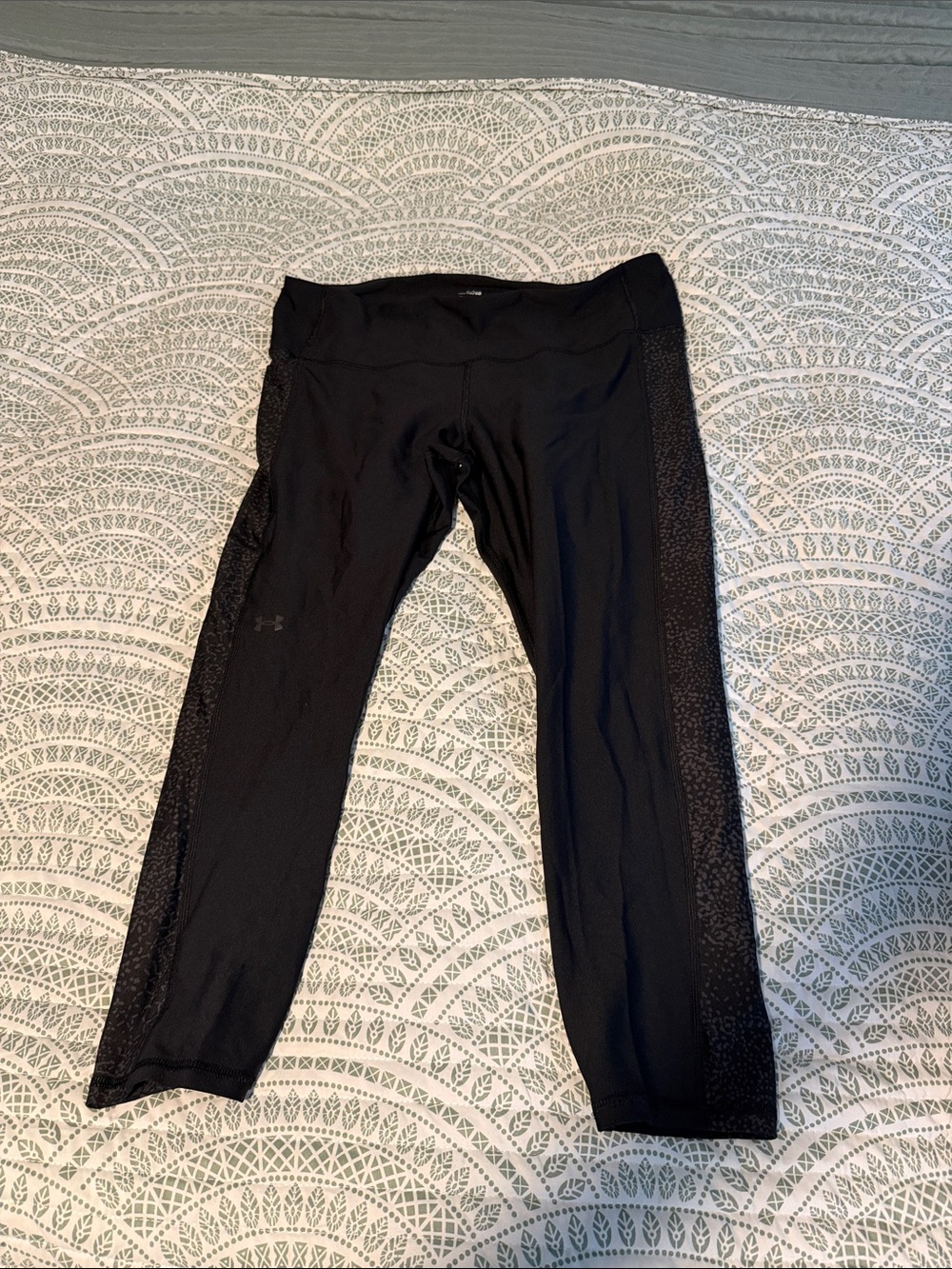 Under Armour Black Performance Leggings with Textured Side Panels